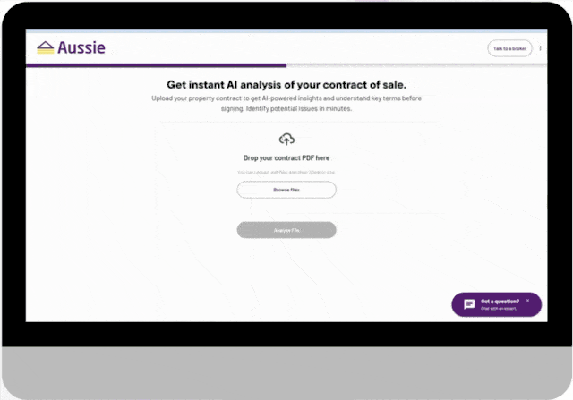 Aussie Contract Analyser product walkthrough, from upload to plain-English analysis